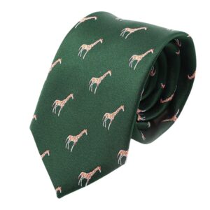 Giraffe Patterned Tie Green